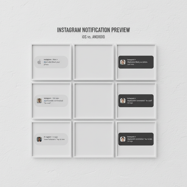 Instagram Push Notifications Appearance on iOS and Android