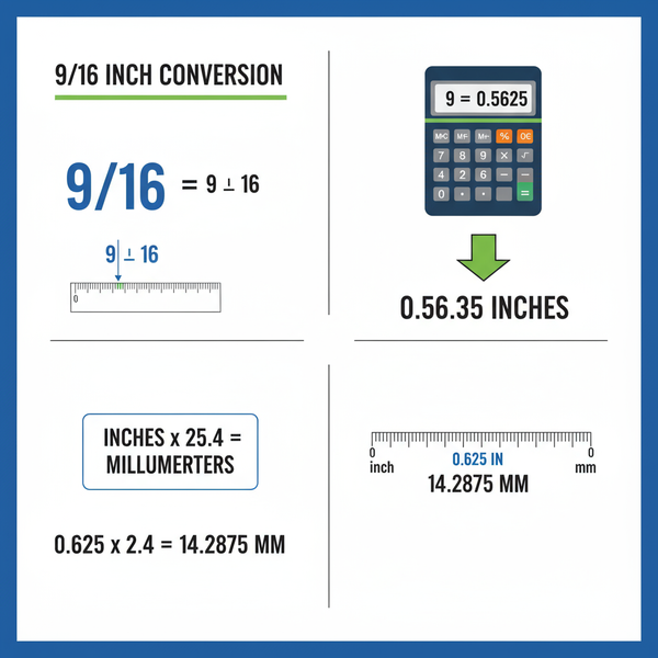 What Size is 9/16 in Inches and Millimeters