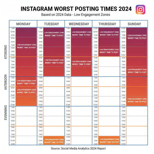 Worst Time to Post on Instagram 2024 by Day and Region
