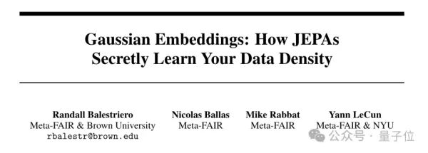Tormented by Meta, LeCun Keeps Publishing! New Work: JEPAs Learn Not Just Features but Also Precisely Sense Data Density