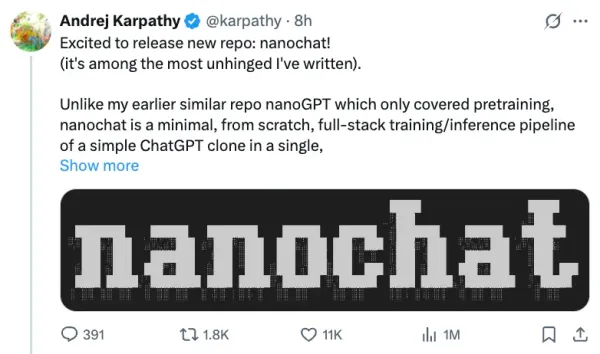 Karpathy Builds ChatGPT from Scratch in 8,000 Lines of Code for $100, Trains in 12 Hours to Outperform GPT-2 — Step-by-Step Guide