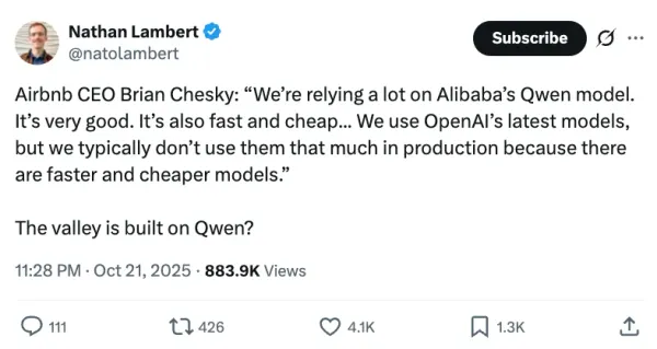 Chinese AI Models Stun Silicon Valley: Airbnb Co‑Founder CEO Praises “Better, Faster, Cheaper” — Even Turns Down ChatGPT Collaboration