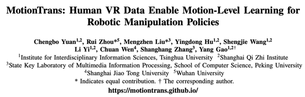 Tsinghua and Peking University Launch Motion Transfer, Rivaling Gemini Robotics with End-to-End Skill Learning from Human Data