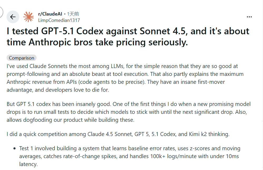GPT-5.1 Codex Is 55% Cheaper Than Claude With Fewer Bugs — Veteran Full-Stack Developers Warn Anthropic to Rethink Pricing